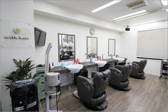 アベリー設計施工の美容室例14　with hair(理容室ウィズヘア)(島田市)